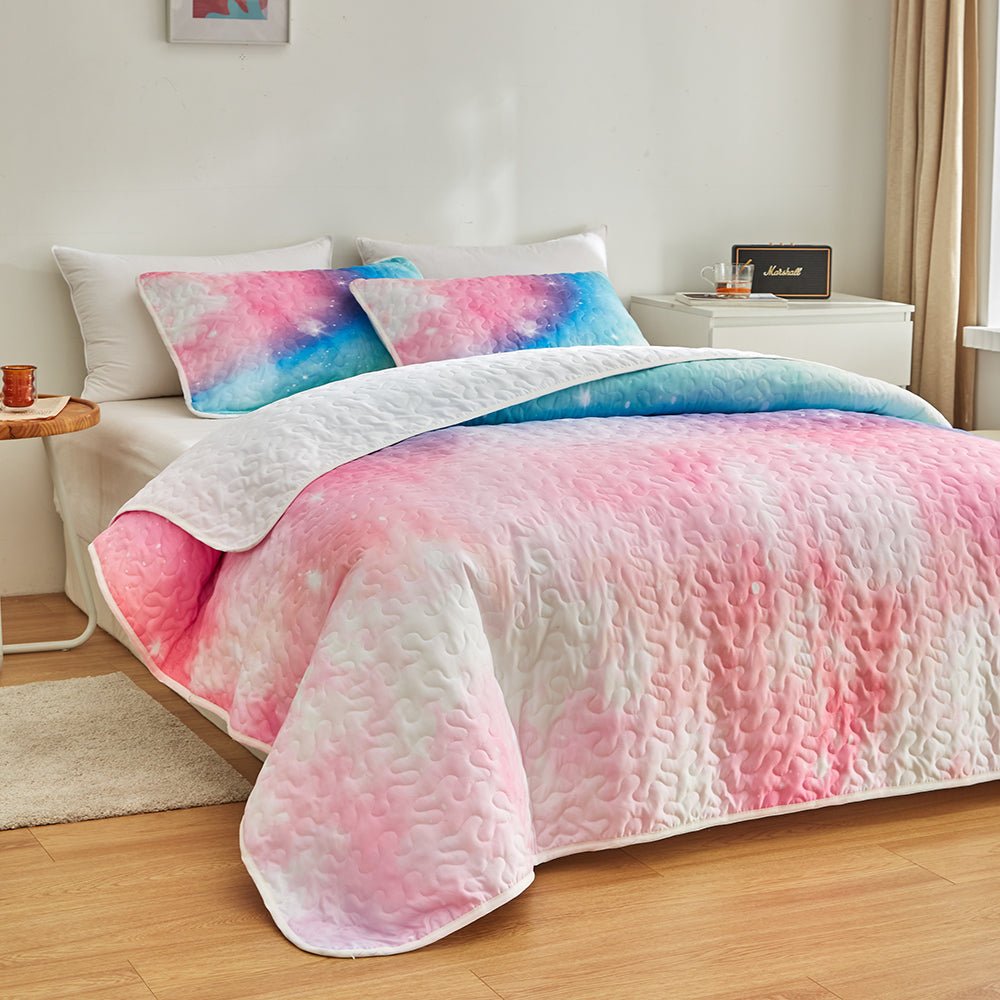 Pastel Galaxy Bedspread Set - DormVibes