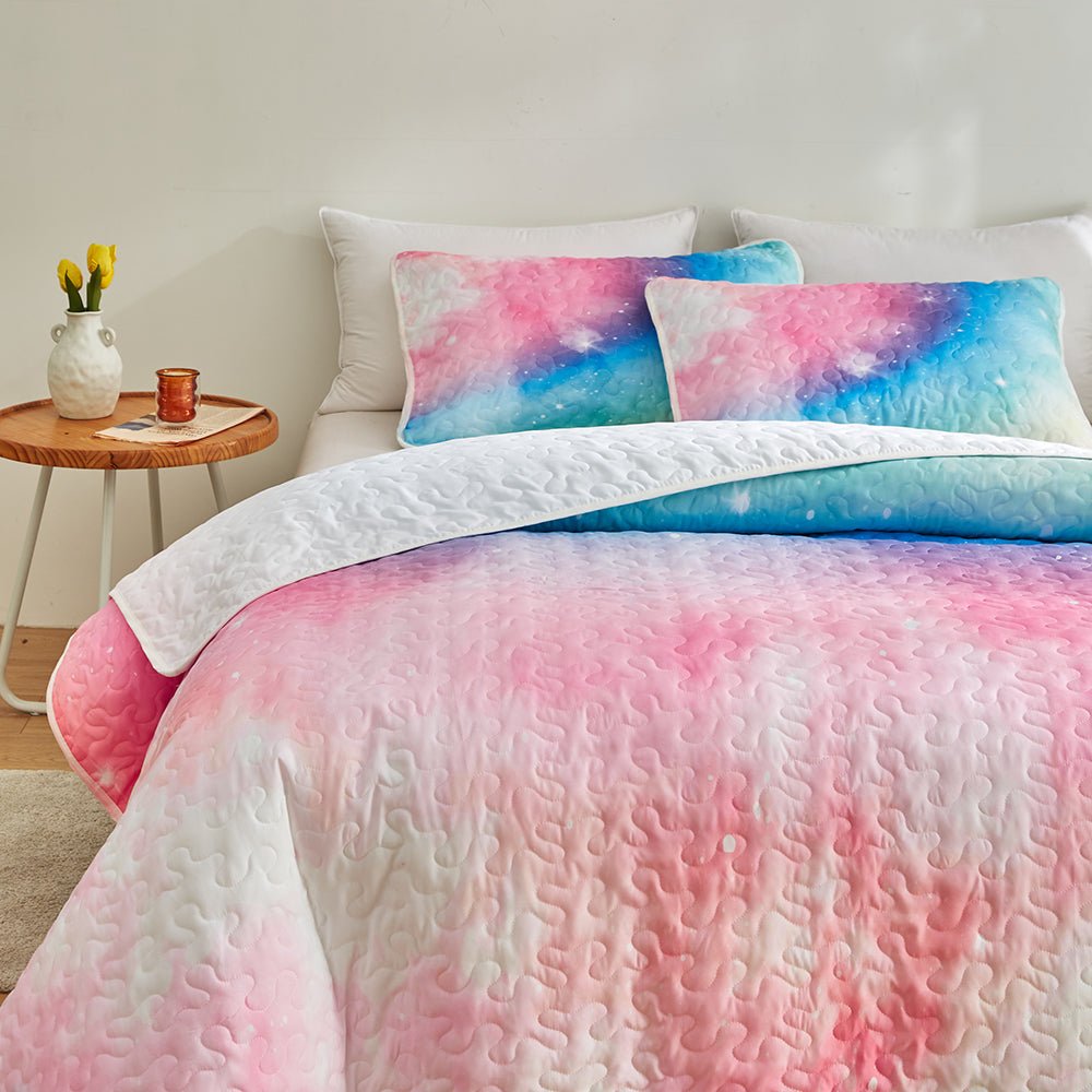 Pastel Galaxy Bedspread Set - DormVibes