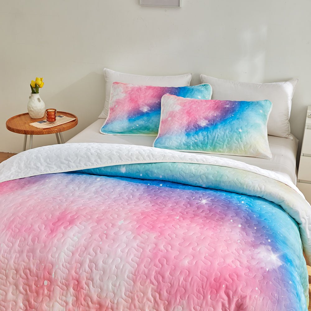 Pastel Galaxy Bedspread Set - DormVibes