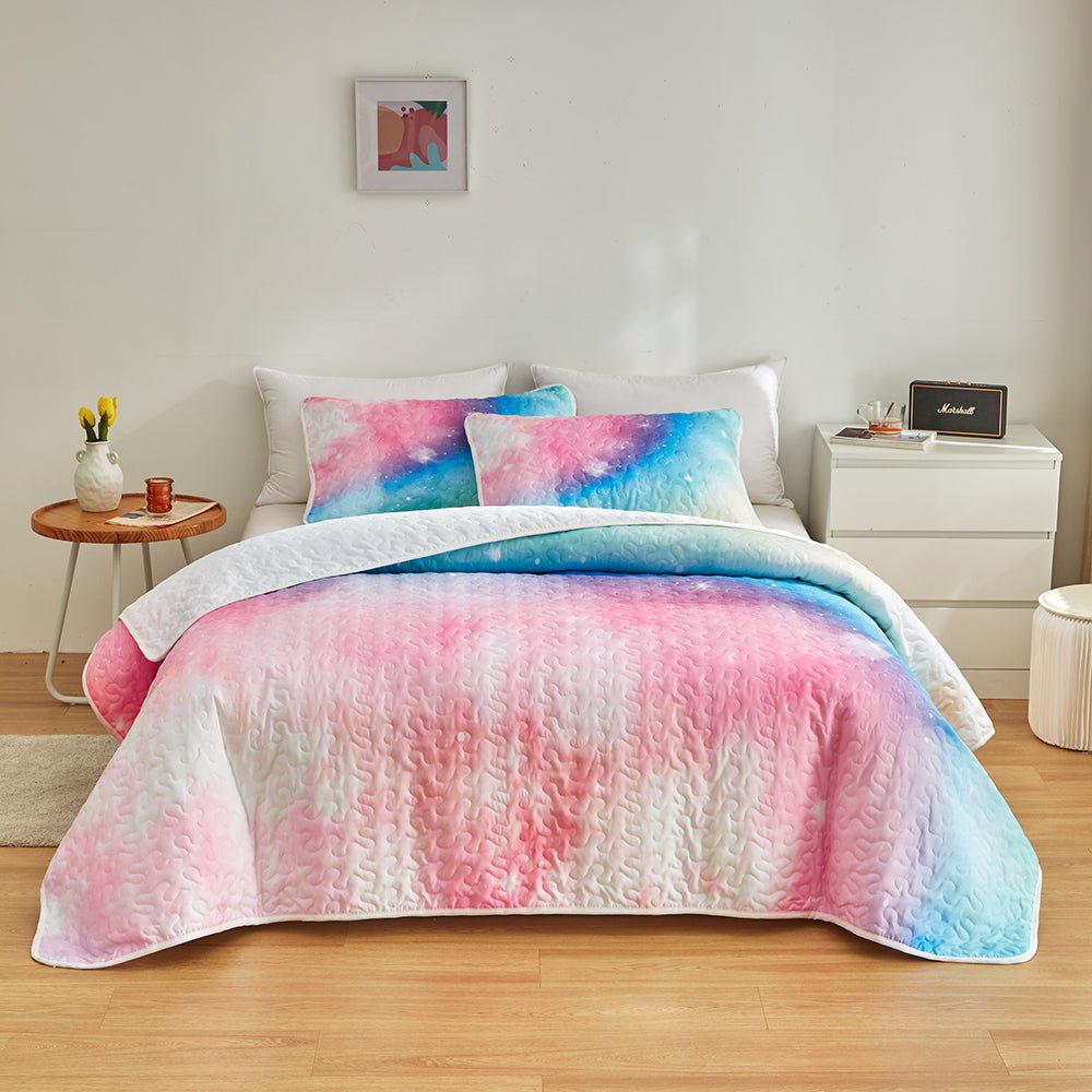 Pastel Galaxy Bedspread Set - DormVibes