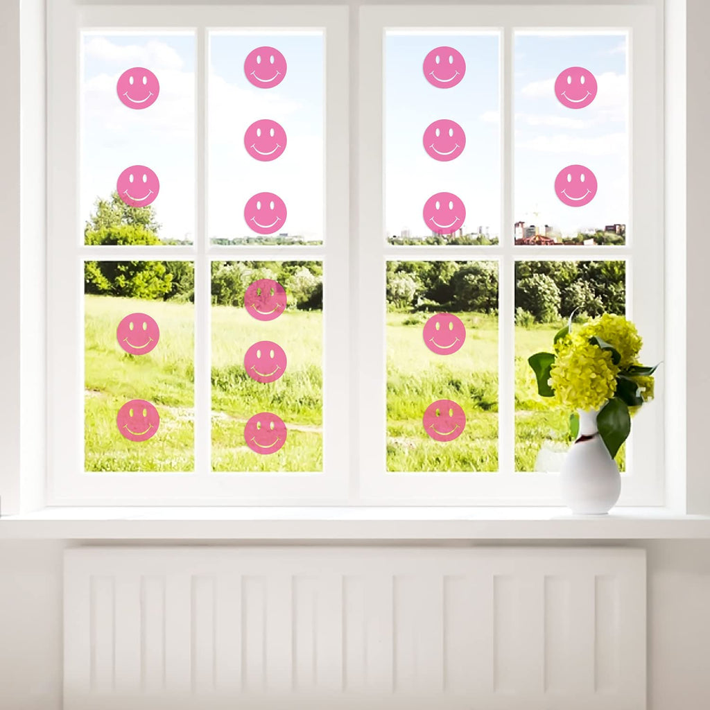 Pink Smiley Face Wall Decals - DormVibes