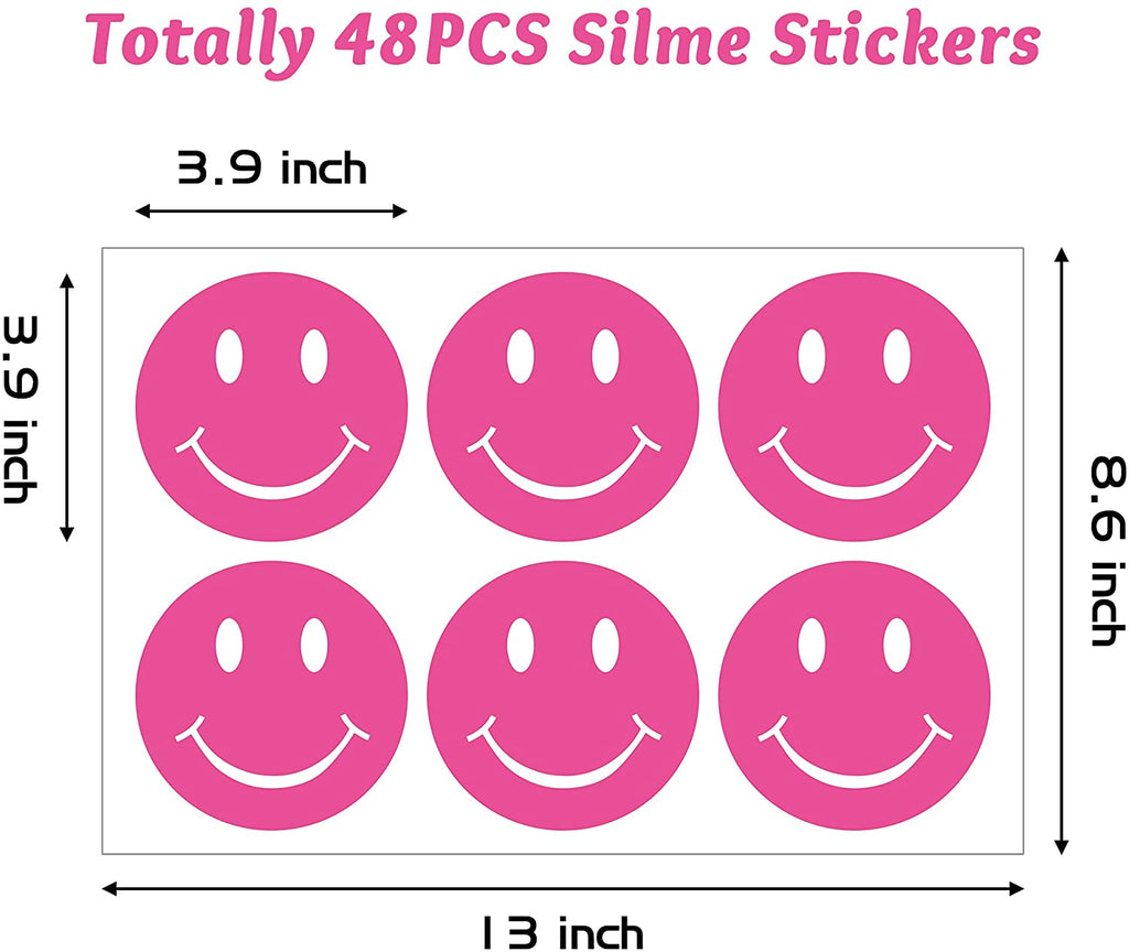 Pink Smiley Face Wall Decals - DormVibes