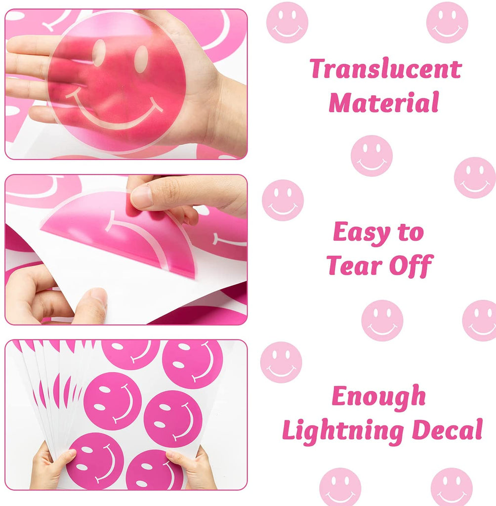Pink Smiley Face Wall Decals - DormVibes