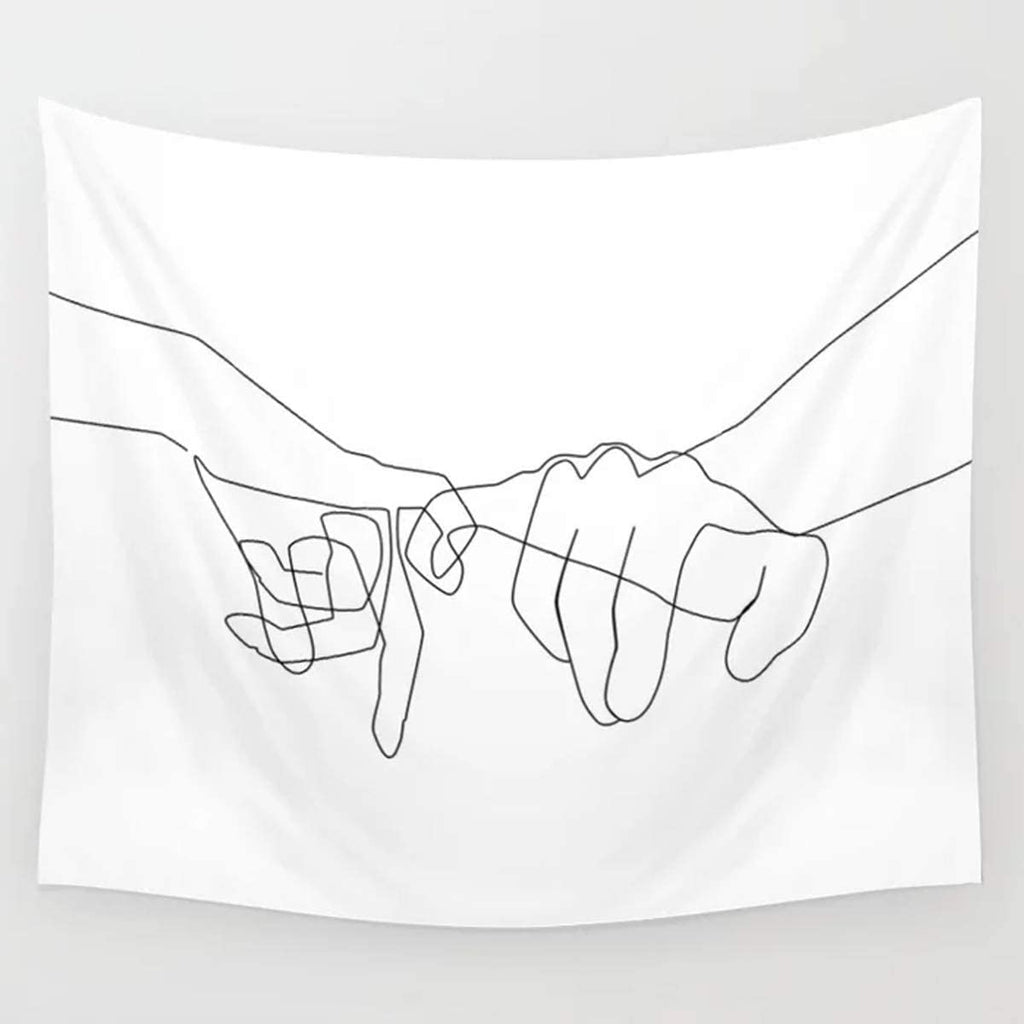 Pinky Promise Sketch Tapestry - DormVibes