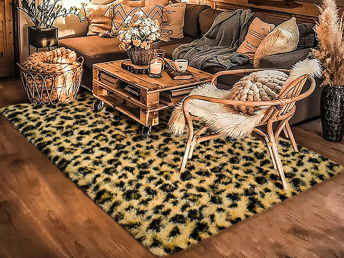 Pluffy™ Leopard Rugs - DormVibes
