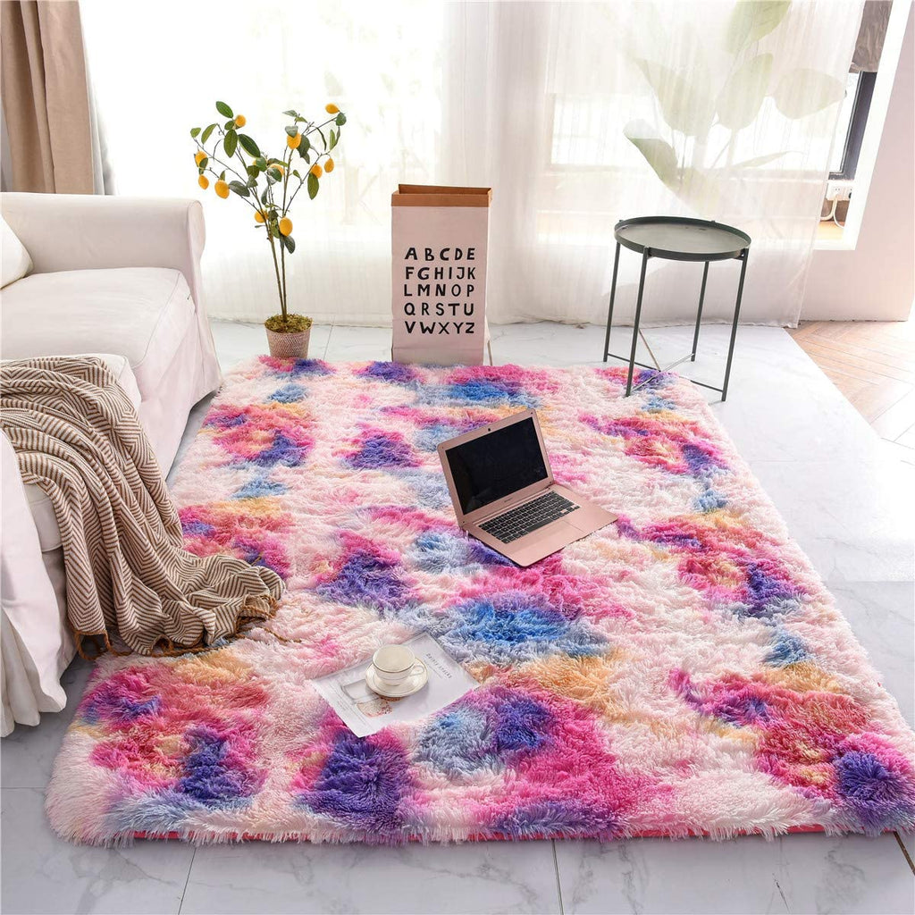 Pluffy™ Multi-Color Abstract Rugs - DormVibes