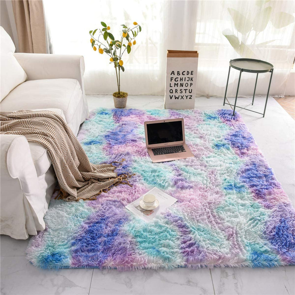 Pluffy™ Multi-Color Abstract Rugs - DormVibes