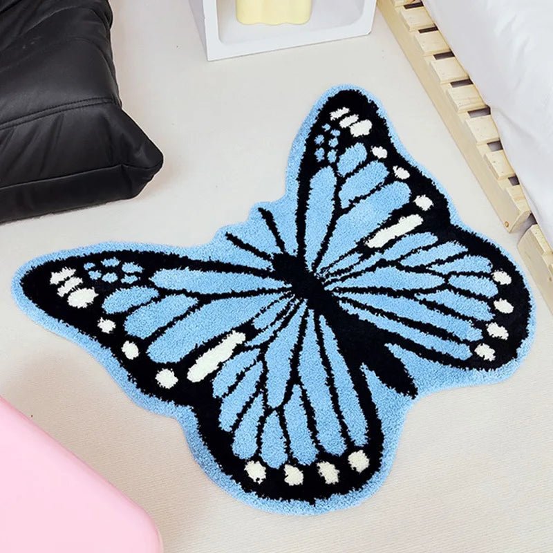 Pretty Butterfly Tufted Area Rug: Plush & Absorbent Decor - DormVibes