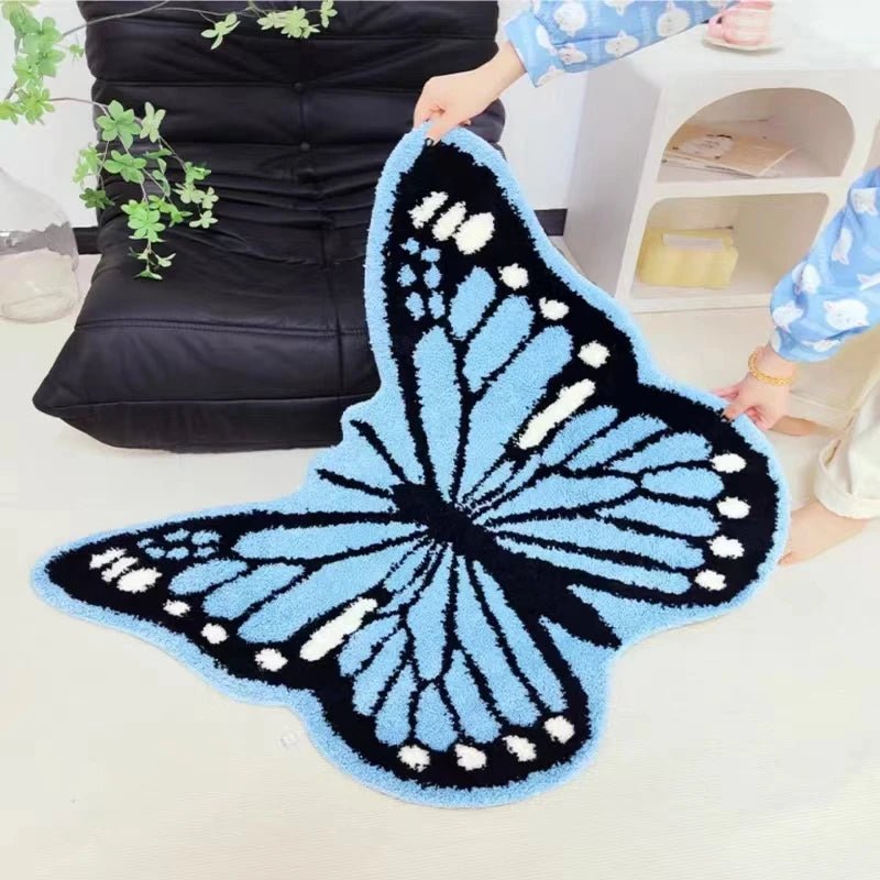 Butterfly Native Rug Pretty Butterfly Tufted Area Rug – DormVibes