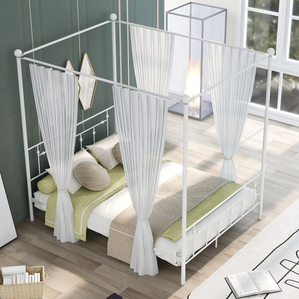 Queen Contemporary Canopy Platform Bed - DormVibes