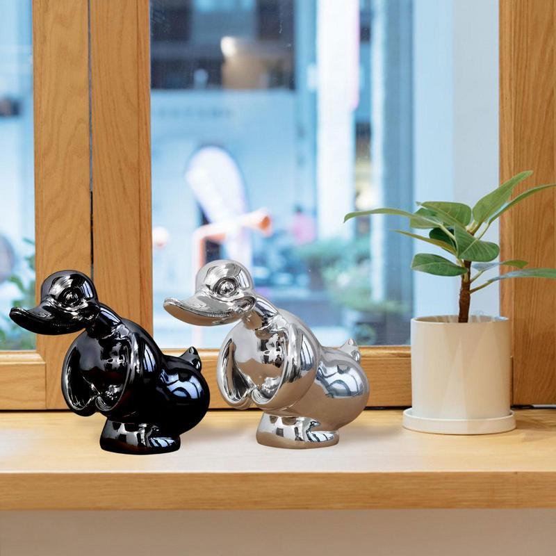 Quirky Curiosity Duck Sculpture - Unique Desk Ornament for Home Decoration and Car Hood Crafts - DormVibes