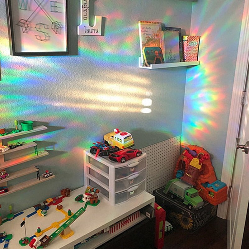 Radiant Rays Sun Catcher Wall Stickers - Captivating Rainbow Window Mirror Sticker - DormVibes