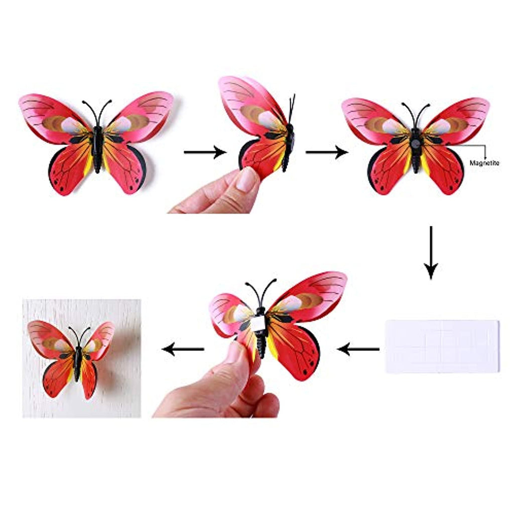 Rainbow Butterfly Wall Decals 72 Pieces - DormVibes