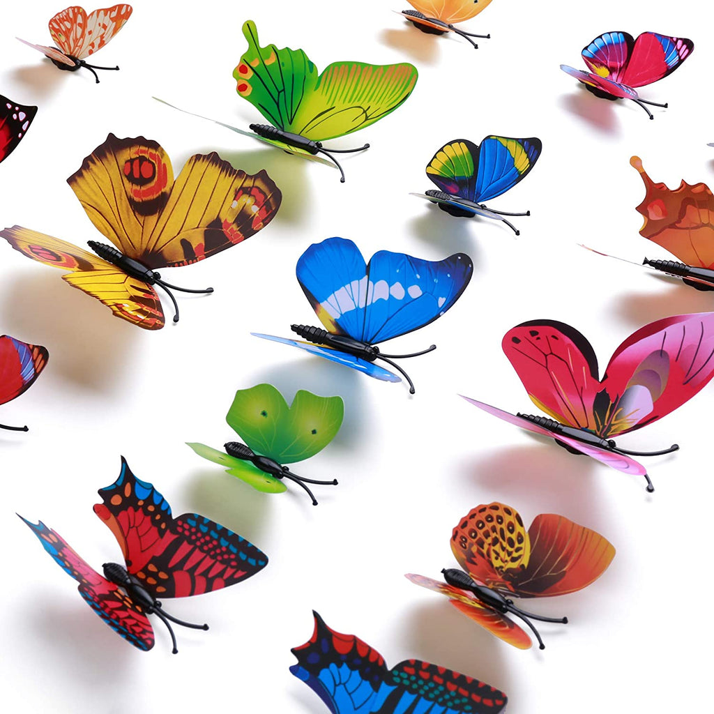 Rainbow Butterfly Wall Decals 72 Pieces - DormVibes