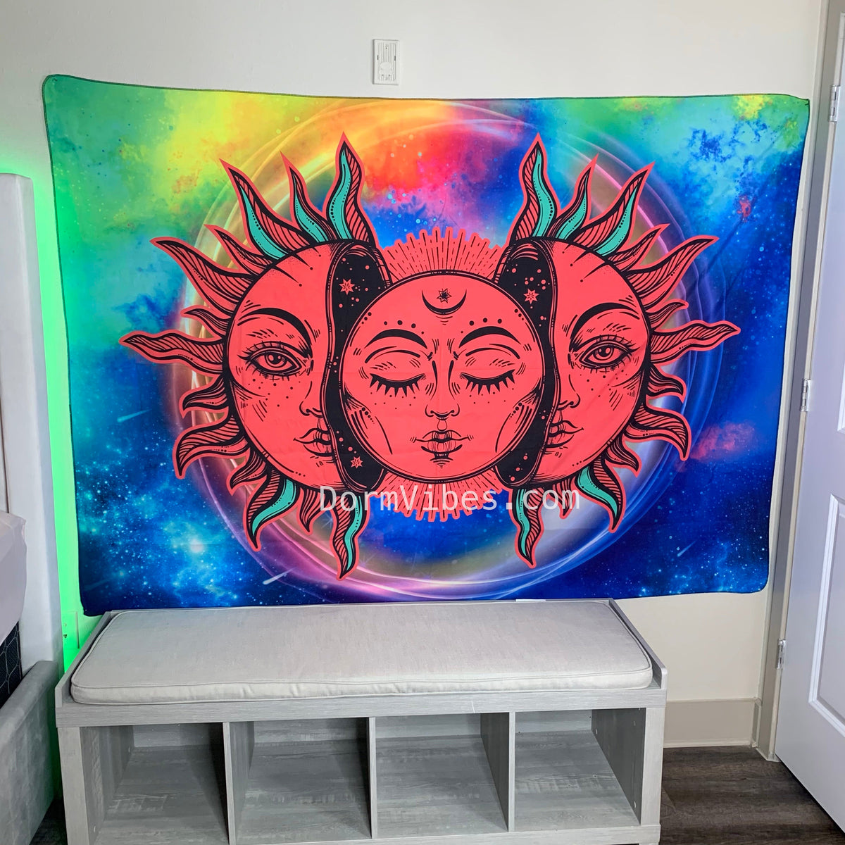 Rainbow Sun and Moon Tapestry