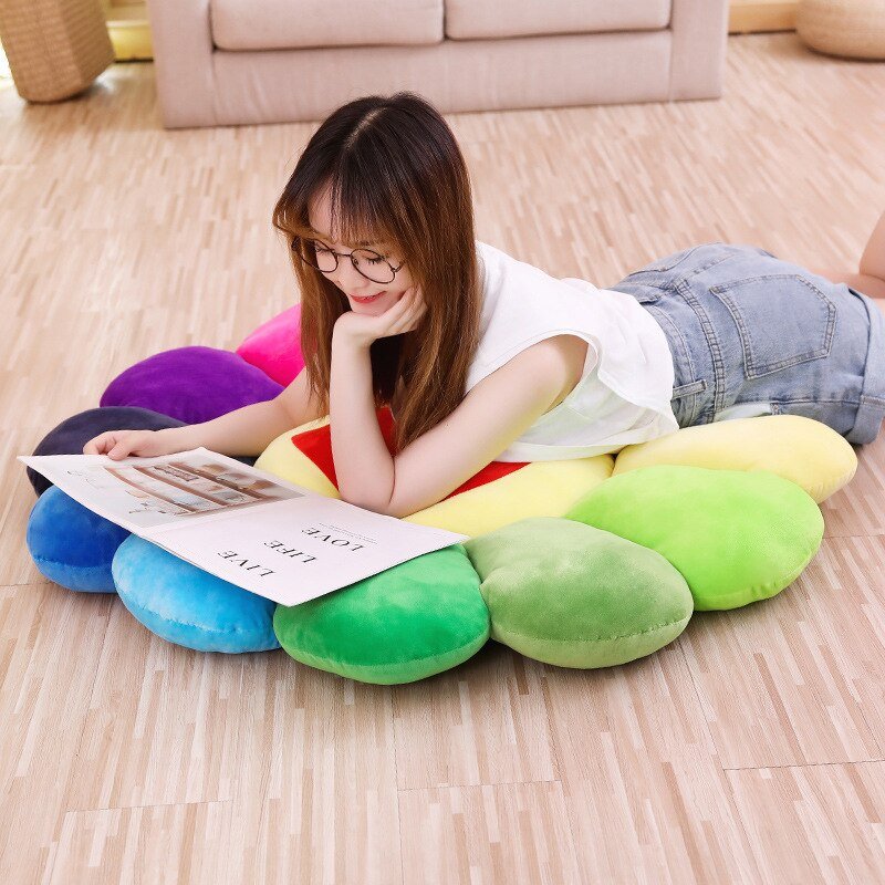 Rainbow Sunflower Plush Toy Pillow Soft Sleep Playmate Cushion for Kids and Adults