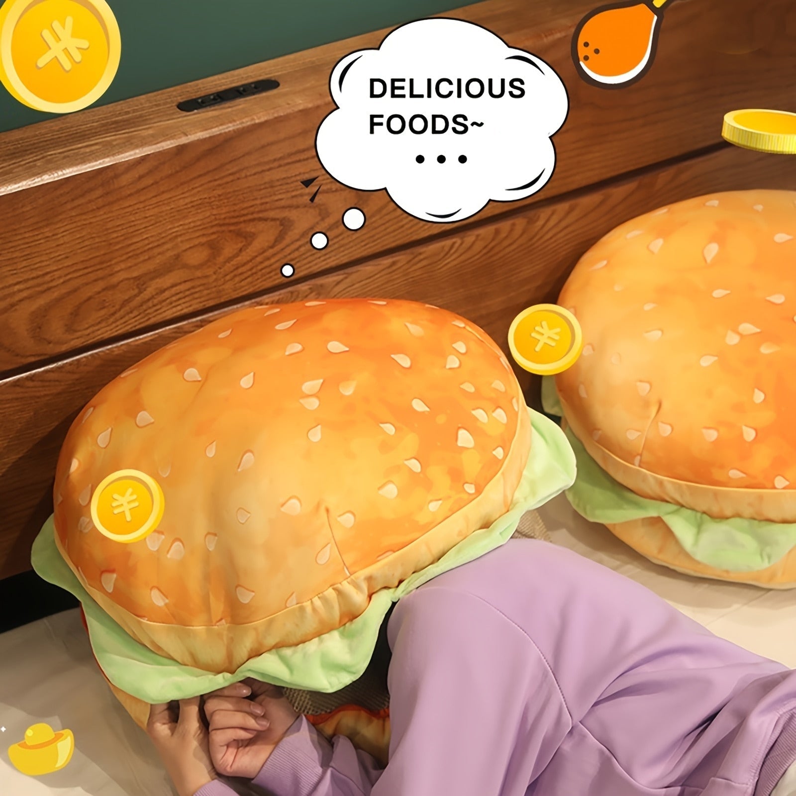 Realistic Burger Pillow Cushion - Fun Prank Gift, Office Chair Pad, Ha –  DormVibes