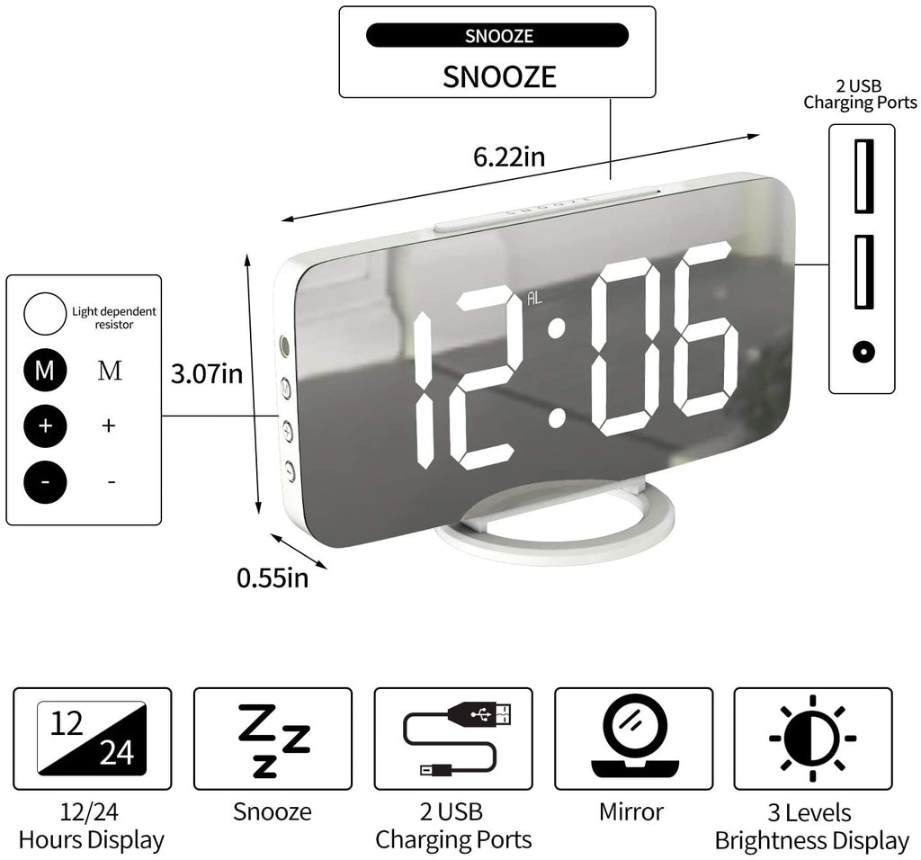 Reflective Charger Alarm Lamp - DormVibes