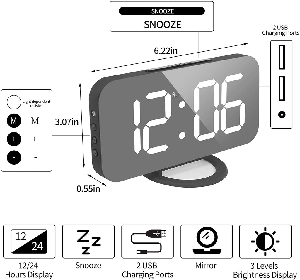 Reflective Charger Alarm Lamp - DormVibes