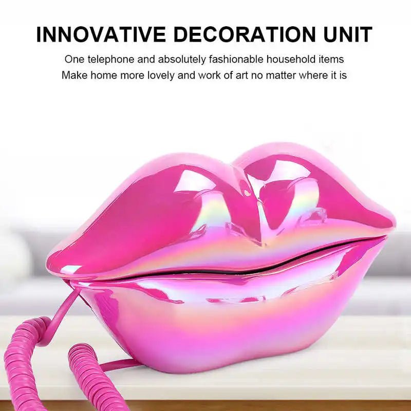 Retro Lip Telephone: Flocked Sexy Phone, Unique Home Decor Gift - DormVibes