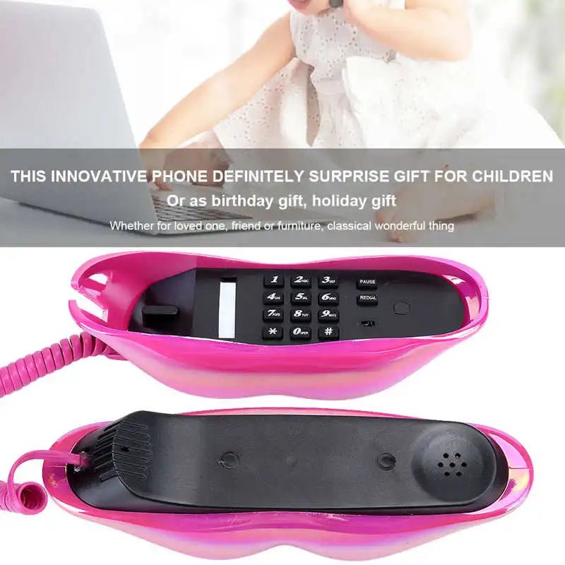 Retro Lip Telephone: Flocked Sexy Phone, Unique Home Decor Gift - DormVibes