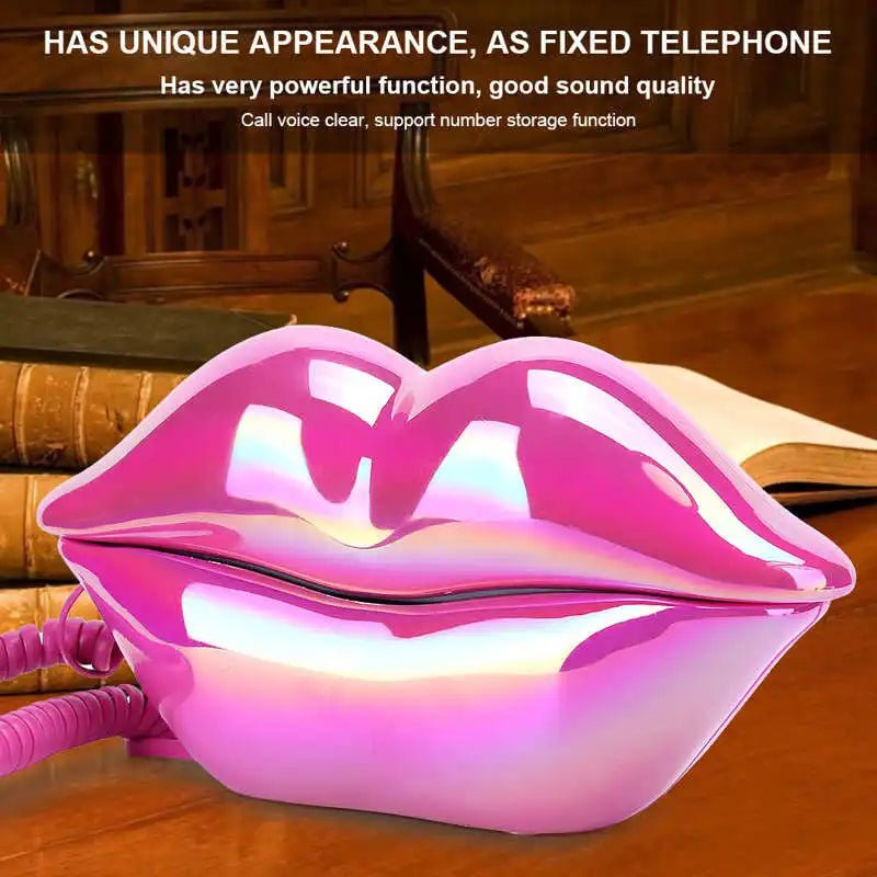 Retro Lip Telephone: Flocked Sexy Phone, Unique Home Decor Gift - DormVibes