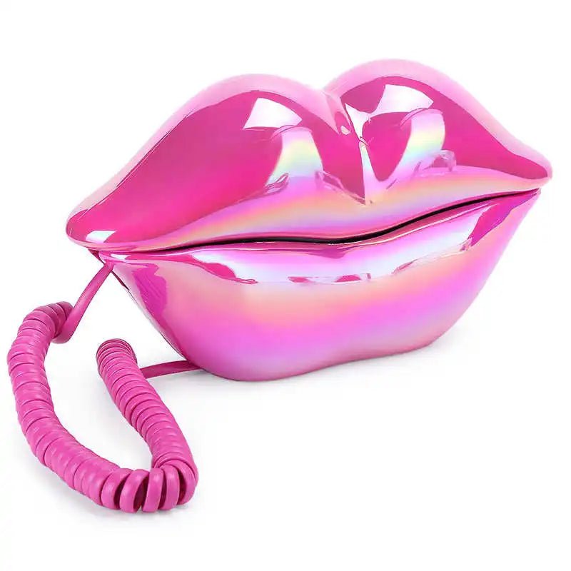 Retro Lip Telephone: Flocked Sexy Phone, Unique Home Decor Gift - DormVibes