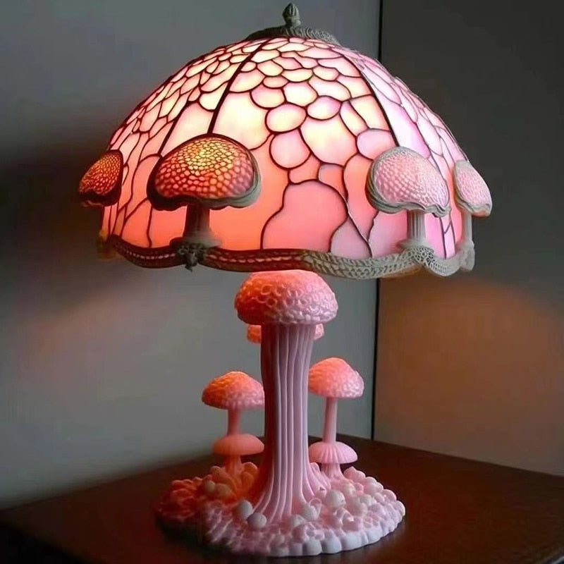 Retro Stained Glass Plant Series Table Lamps Colorful Flower and Mus DormVibes