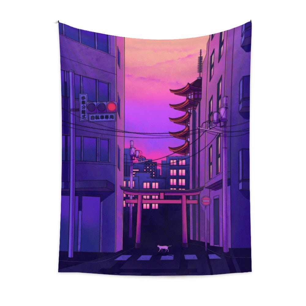 Romantic Home Kawaii Architecture Room Decor Tapestries - DormVibes
