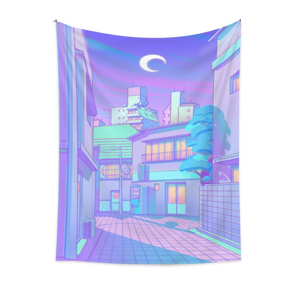 Romantic Home Kawaii Architecture Room Decor Tapestries - DormVibes