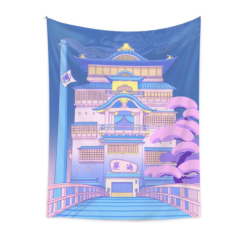 Romantic Home Kawaii Architecture Room Decor Tapestries - DormVibes