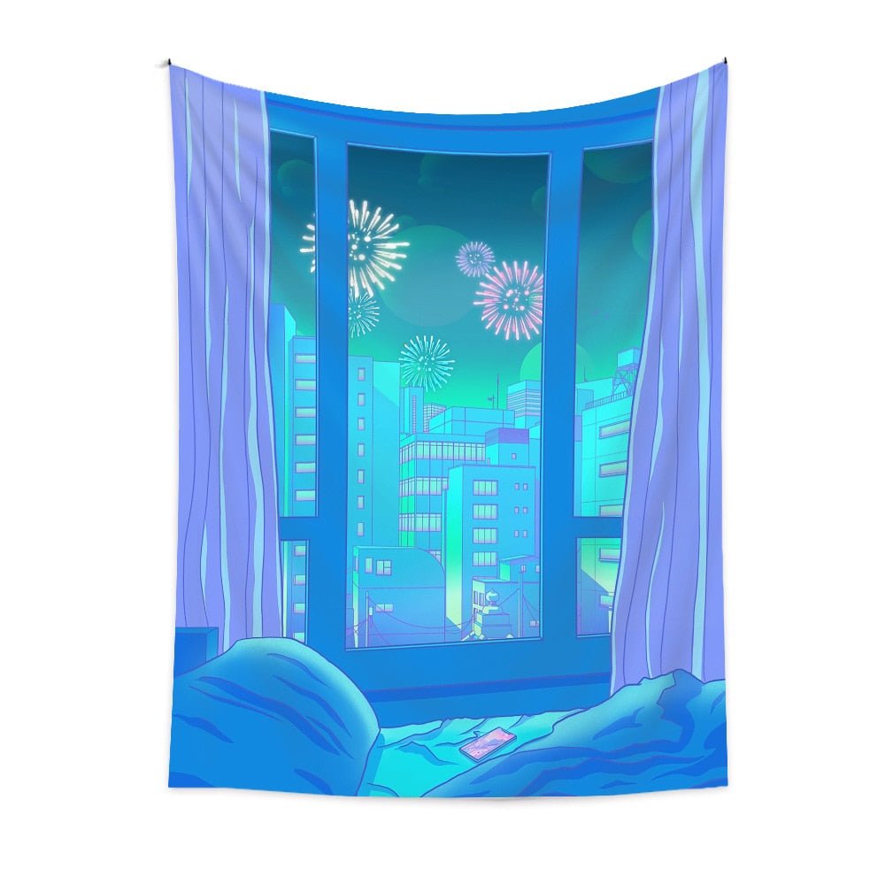 Romantic Home Kawaii Architecture Room Decor Tapestries - DormVibes