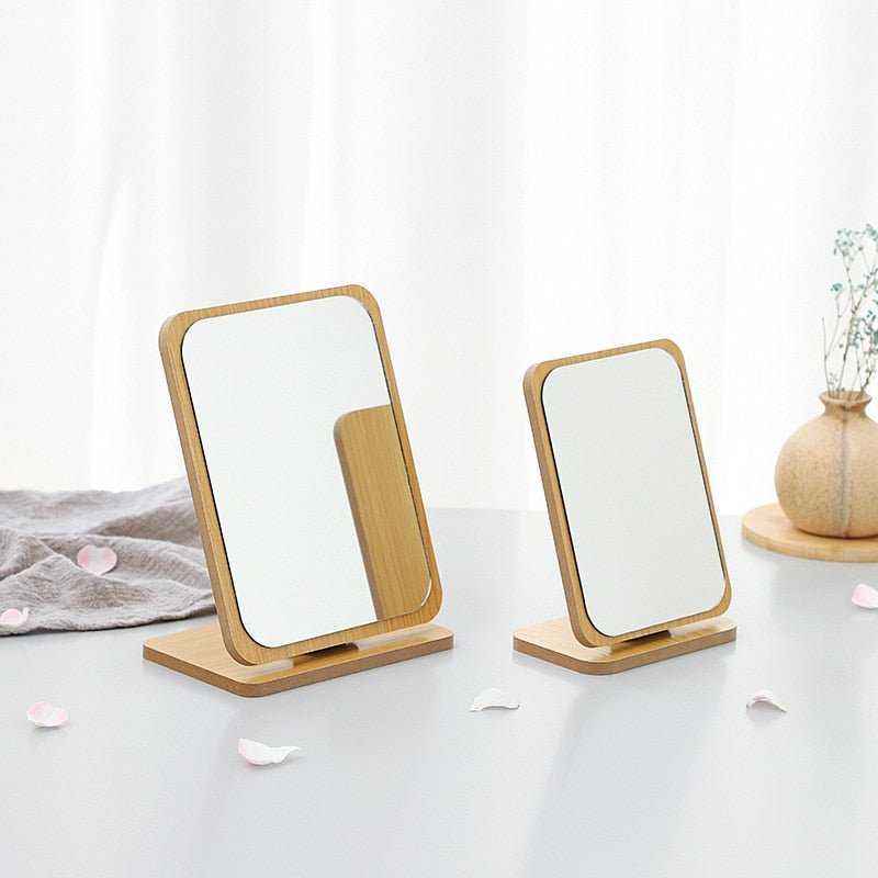 Simple Cute Boho Wooden Makeup Mirror - DormVibes