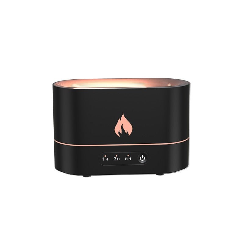 Simulation Flame LED Night Light – USB Atmosphere Lamp, 180ML Water Tank Humidifier, Aroma Diffuser, Bedroom and Office Decor - DormVibes