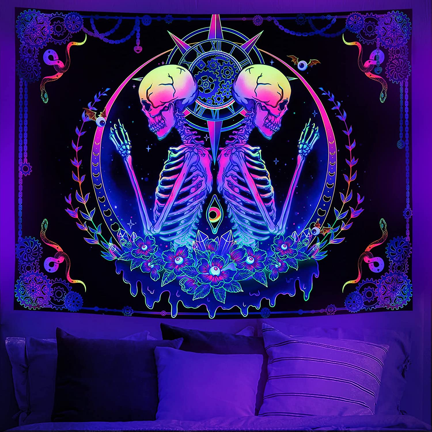 Boho Skull Glow in the Dark