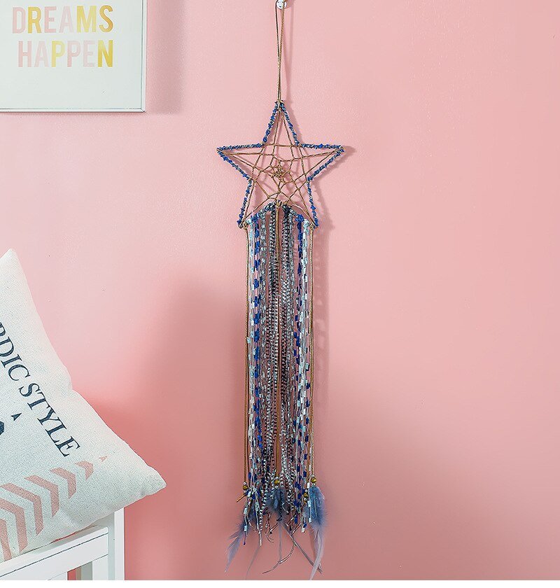 Sky-Inspired Indoor Star Dream Catcher: Exquisite Hanging Pendant for Wall Decor - DormVibes