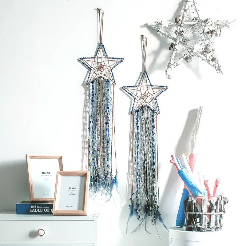 Sky-Inspired Indoor Star Dream Catcher: Exquisite Hanging Pendant for Wall Decor - DormVibes