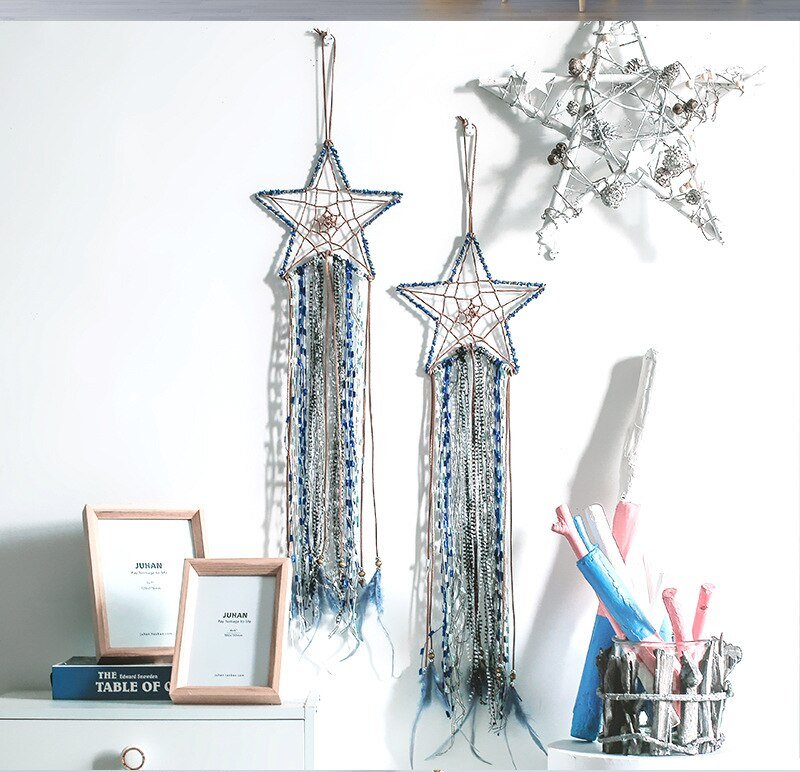 Sky-Inspired Indoor Star Dream Catcher: Exquisite Hanging Pendant for Wall Decor - DormVibes