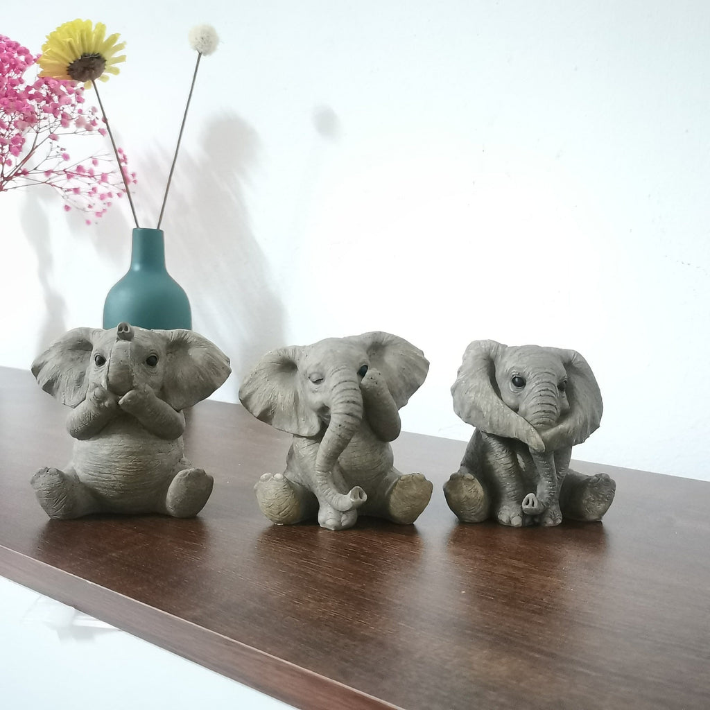 Small Elephant Desk Ornament Decor - DormVibes