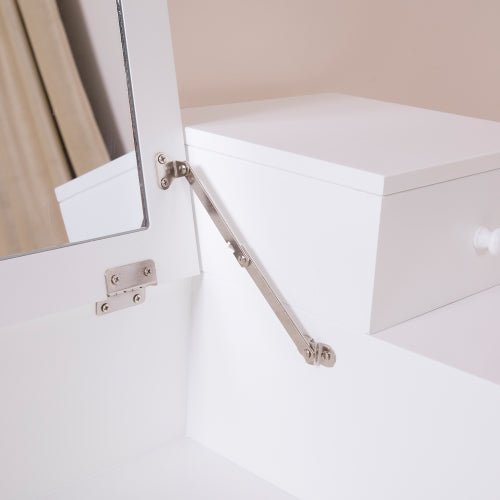 Small Flip Top Vanity Mirror Desk with Storage - DormVibes