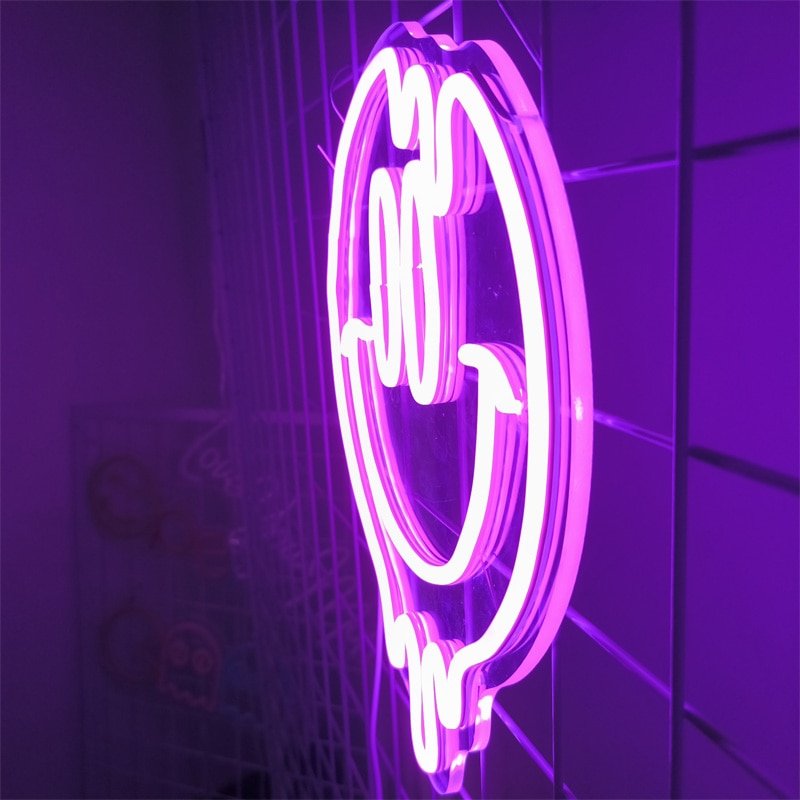 Smile Face Sweaty Melting Smiley Neon Sign - DormVibes