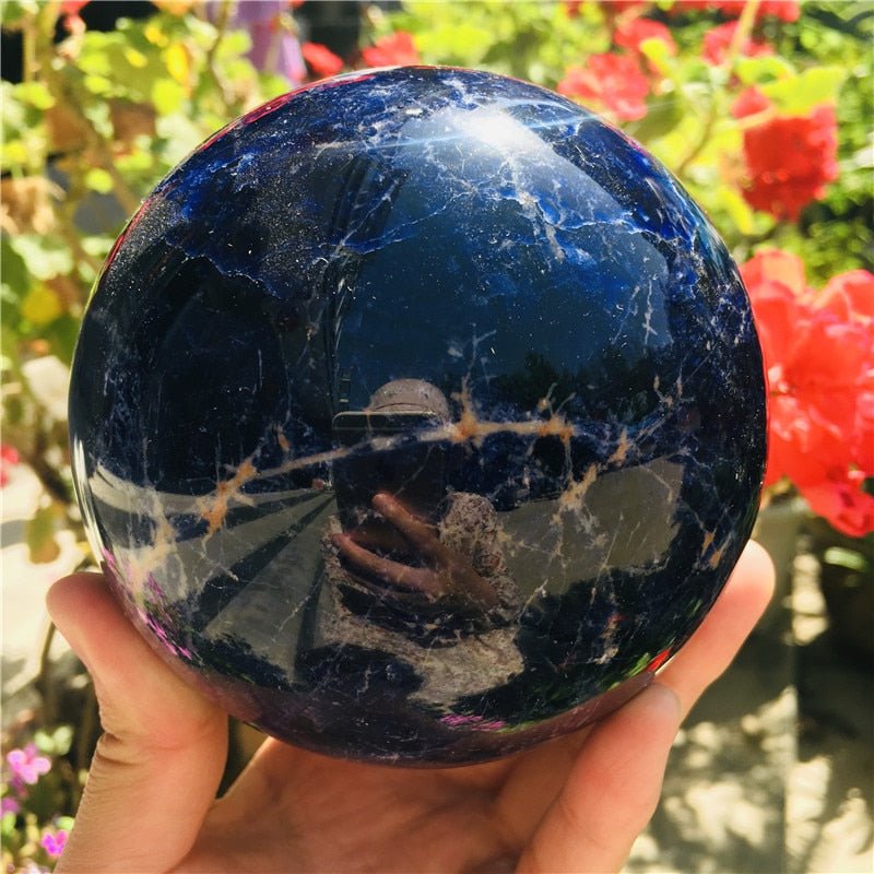 Sodalite Dumortierite Stone Crystal Ball Sphere - Blue Crystals - DormVibes