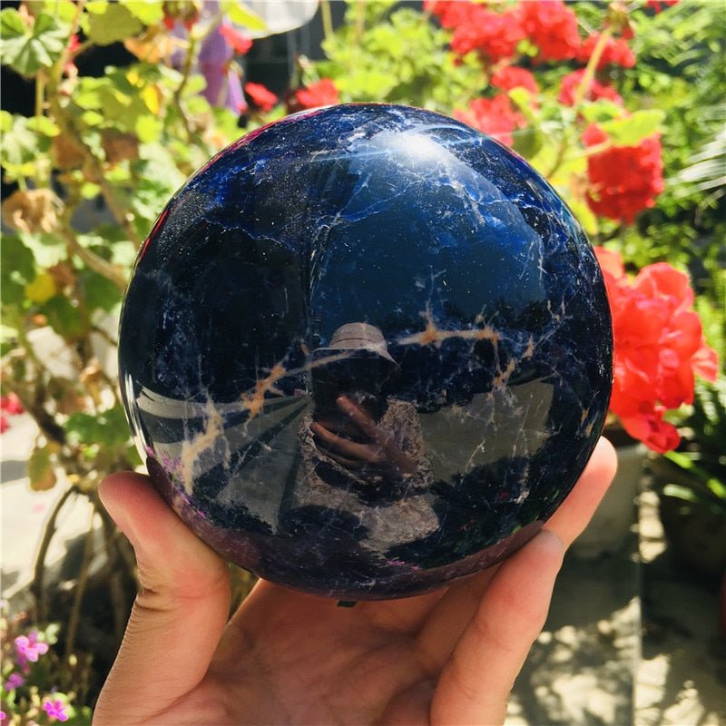 Sodalite Dumortierite Stone Crystal Ball Sphere - Blue Crystals - DormVibes
