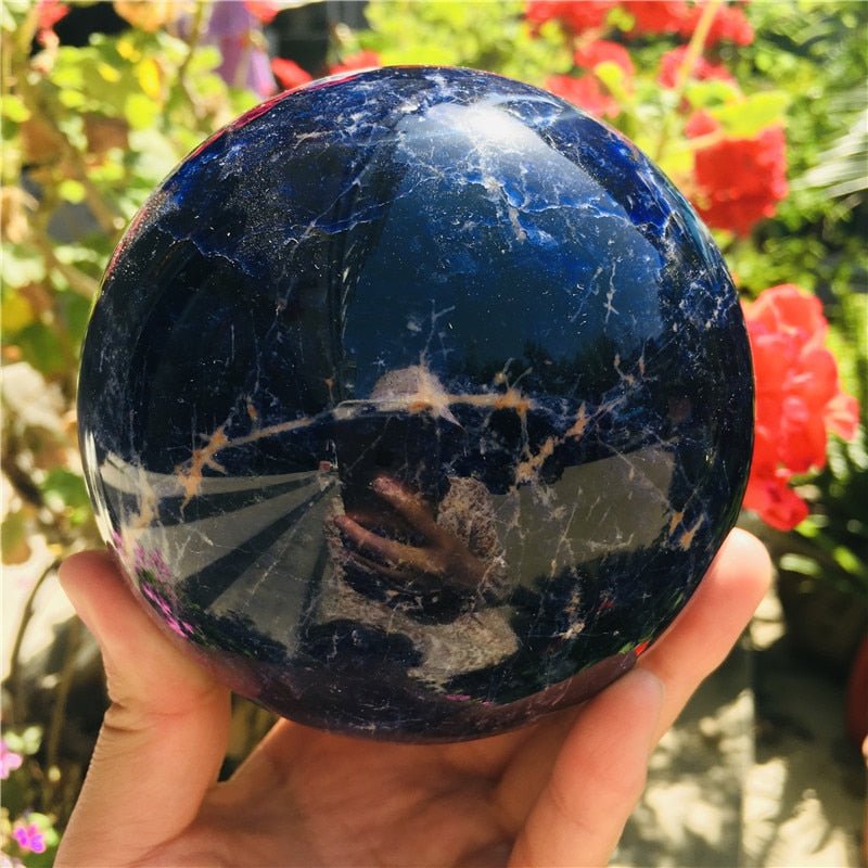 Sodalite Dumortierite Stone Crystal Ball Sphere - Blue Crystals - DormVibes