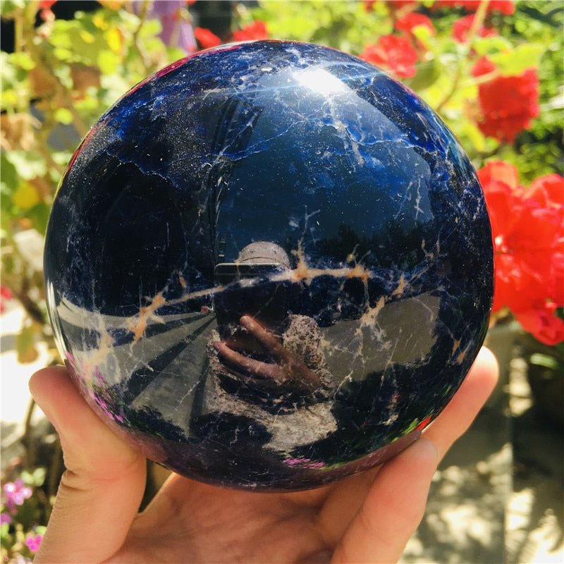 Sodalite Dumortierite Stone Crystal Ball Sphere - Blue Crystals - DormVibes
