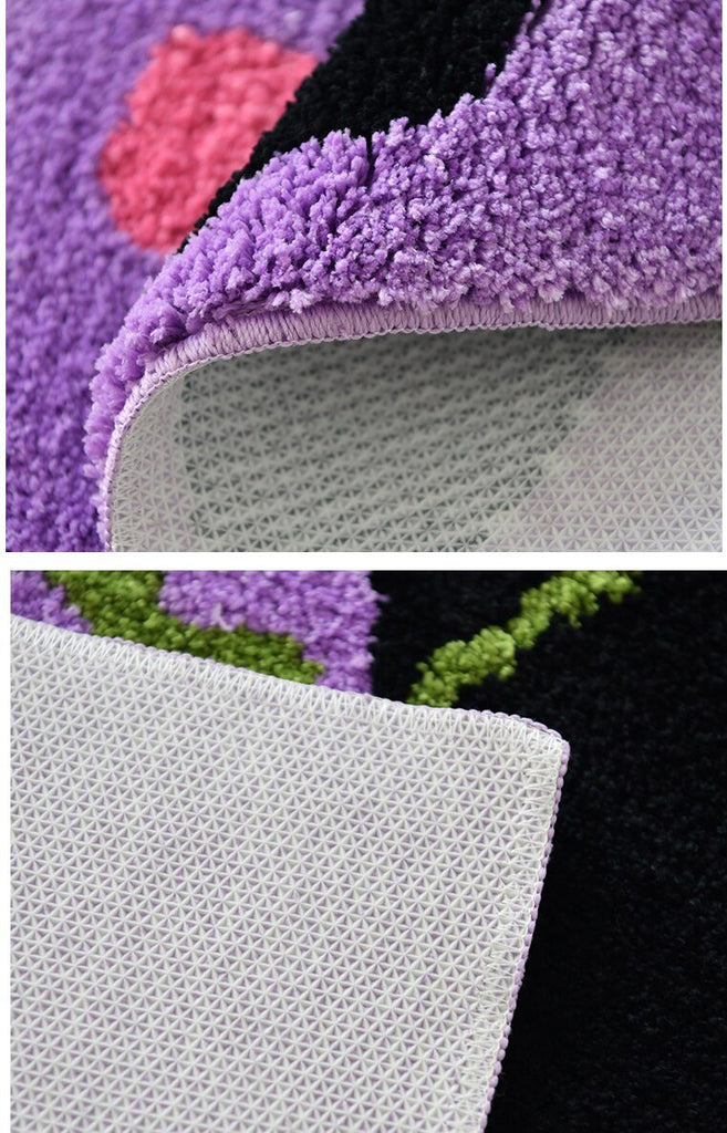Soft Fleece Geometric Pattern Floor Mat: Anti-Slip, Absorbent Rug for Entryway, Bathroom, and More - DormVibes