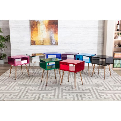 Stylish Acrylic Mirror Side Table - DormVibes