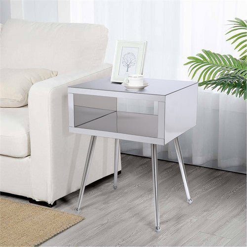 Stylish Acrylic Mirror Side Table - DormVibes