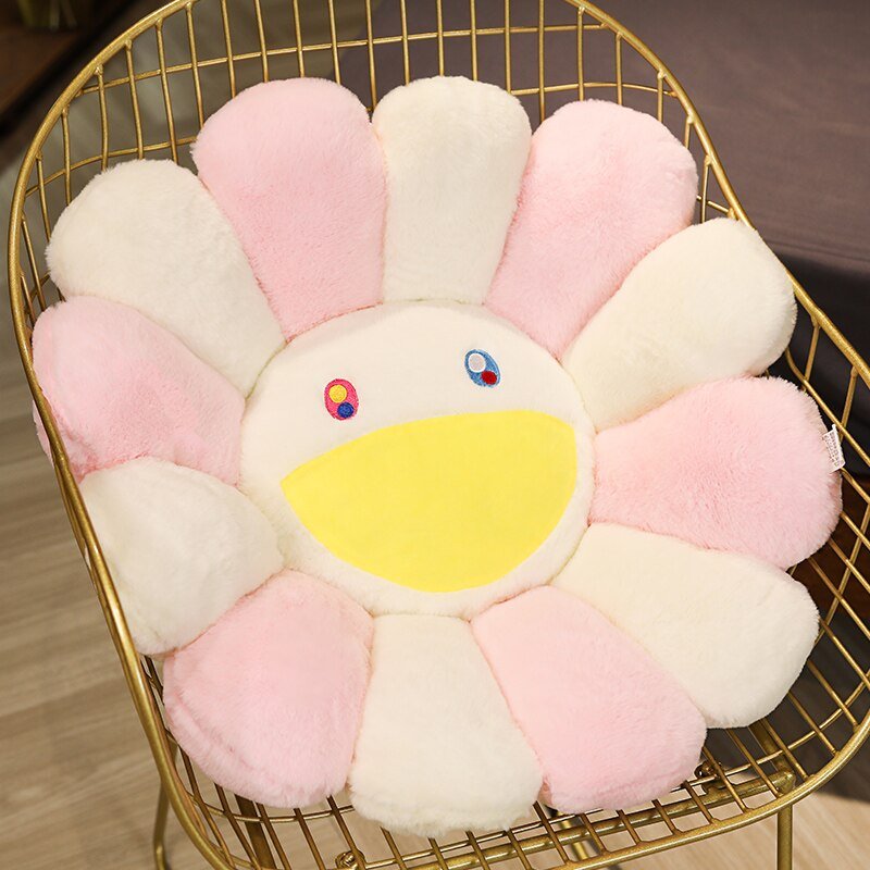 Sunflower Smile Plush Toy Pillow: Soft Throw Cushion for Sofa and Bed, Sleeping Back Support, Room Decor - DormVibes