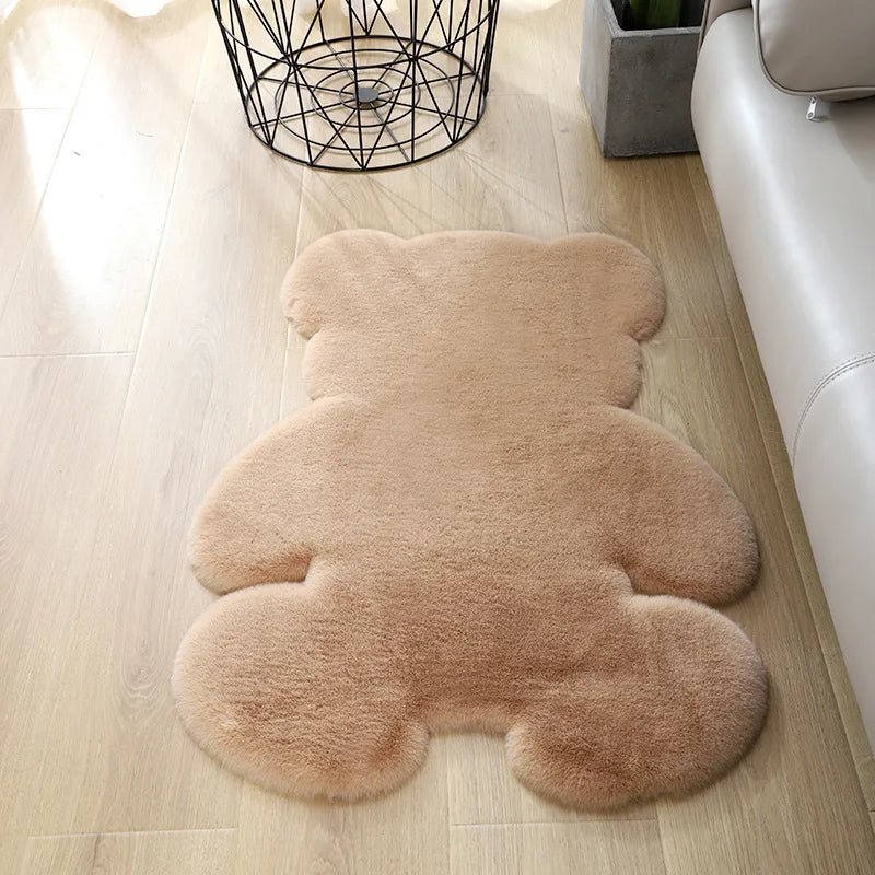 Super Soft Bear Shaped Rug: The Ultimate Fluffy Carpet Experience - DormVibes